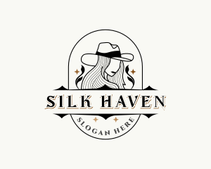 Western Cowgirl Hat logo design