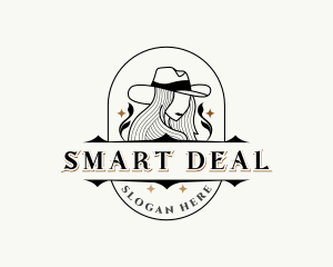 Western Cowgirl Hat logo design