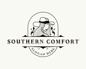 Western Cowgirl Hat logo design