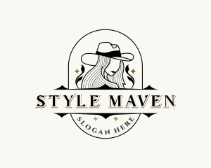 Fashionista - Western Cowgirl Hat logo design