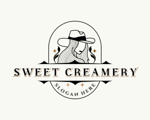 Western Cowgirl Hat logo design