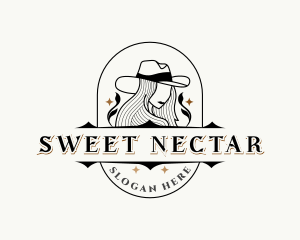 Western Cowgirl Hat logo design