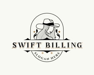 Western Cowgirl Hat logo design