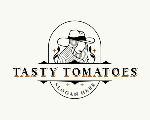 Western Cowgirl Hat logo design