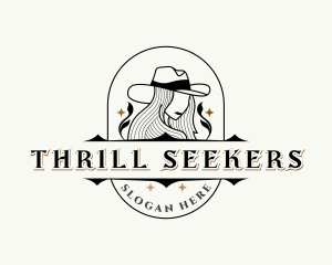 Western Cowgirl Hat logo design