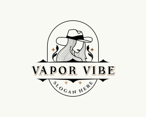 Western Cowgirl Hat logo design