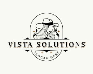 Western Cowgirl Hat logo design