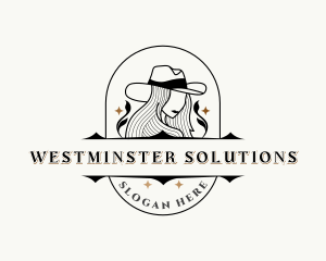 Western Cowgirl Hat logo design