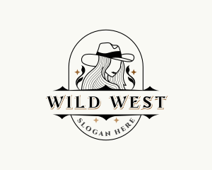 Western - Western Cowgirl Hat logo design