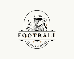 Lady - Western Cowgirl Hat logo design