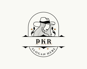 Western Cowgirl Hat logo design