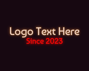 Text - Glowing Retro Sign logo design