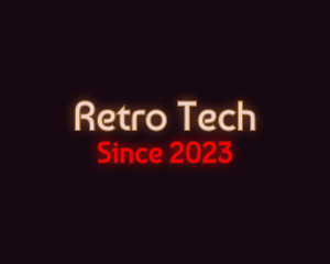 Glowing Retro Sign logo design