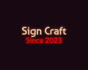 Sign - Glowing Retro Sign logo design