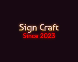 Glowing Retro Sign logo design