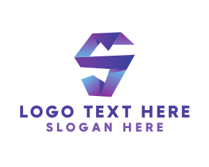 Presentation - 3D Origami Art Letter S logo design