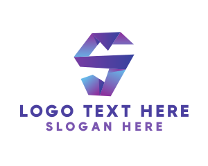 3D Origami Art Letter S Logo
