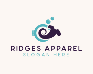 Bubble Shirt Laundry Washing logo design