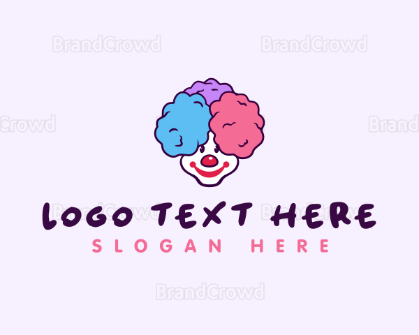 Sweet Cotton Candy Clown Logo