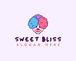 Sweet Cotton Candy Clown logo design