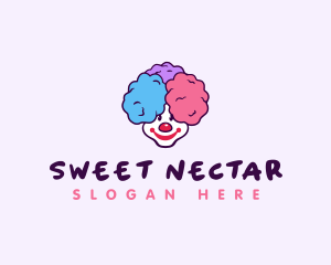 Sweet Cotton Candy Clown logo design