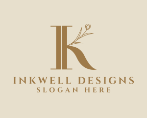 Stationery - Floral Nature Stationery Letter K logo design