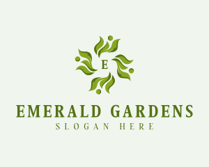 Eco Gardening Leaves logo design