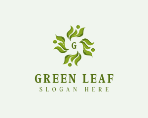 Eco Gardening Leaves logo design