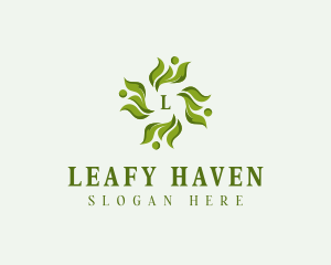 Eco Gardening Leaves logo design