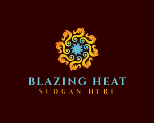 Fire - Fire HVAC Heating Cooling logo design