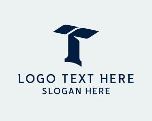 School - Generic Slant Studio Letter T logo design
