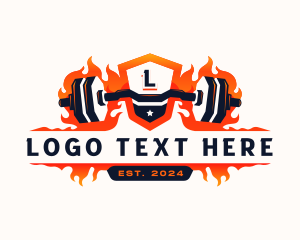 Weightlifting - Fitness Gym Barbell logo design