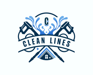 Pressure Washer Clean logo design