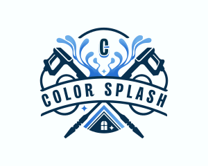 Pressure Washer Clean logo design