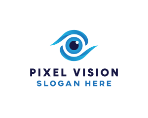 Visual - Eye Swoosh Lens logo design