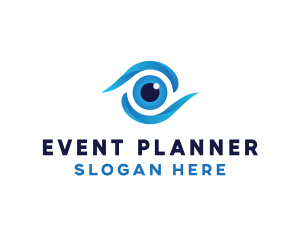 Blue - Eye Swoosh Lens logo design