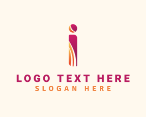 Gradient Designer Letter I logo design