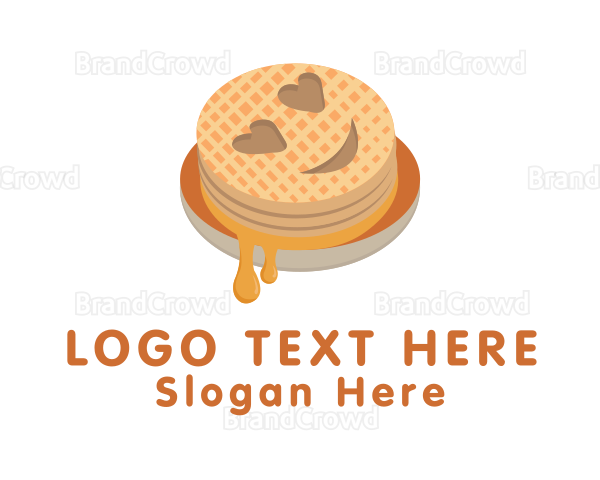 Emoji Waffle Breakfast Logo