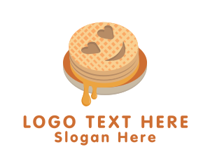 Waffle - Emoji Waffle Breakfast logo design