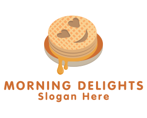 Breakfast - Emoji Waffle Breakfast logo design