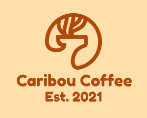 Caribou - Deer Head Antlers logo design