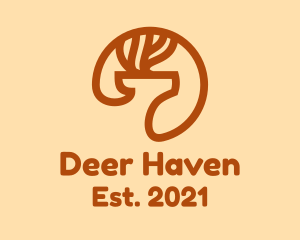 Deer Head Antlers logo design