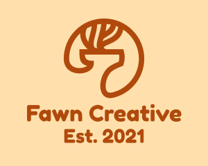 Fawn - Deer Head Antlers logo design