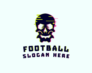 Glitch Gamer Skull Logo