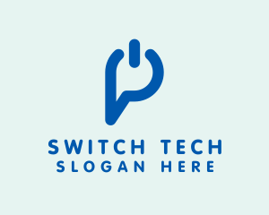 Switch - Letter P Power Button logo design