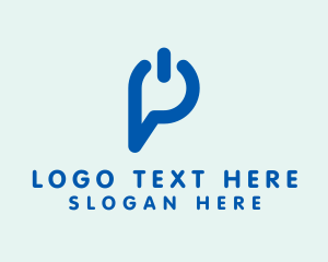 Startup - Letter P Power Button logo design