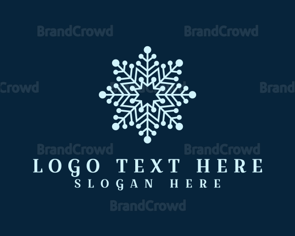 Decorative Ice Snowflake Logo