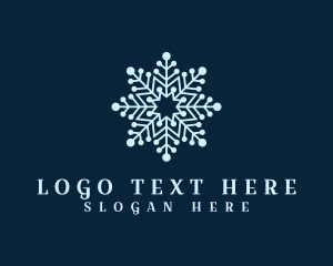 Frozen - Decorative Ice Snowflake logo design