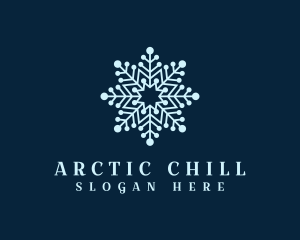 Freezing - Decorative Ice Snowflake logo design