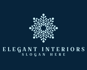 Decorative Ice Snowflake logo design